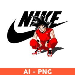 son goku x nike png, son goku png, nike logo png, anime nike png, sport brand png, ai digital file - download
