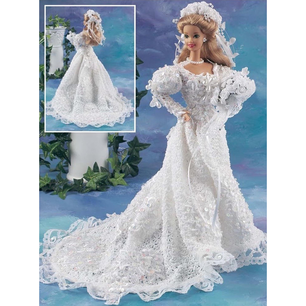 Pearl and Lace Barbie Wedding Dress crochet vintage pattern.jpg