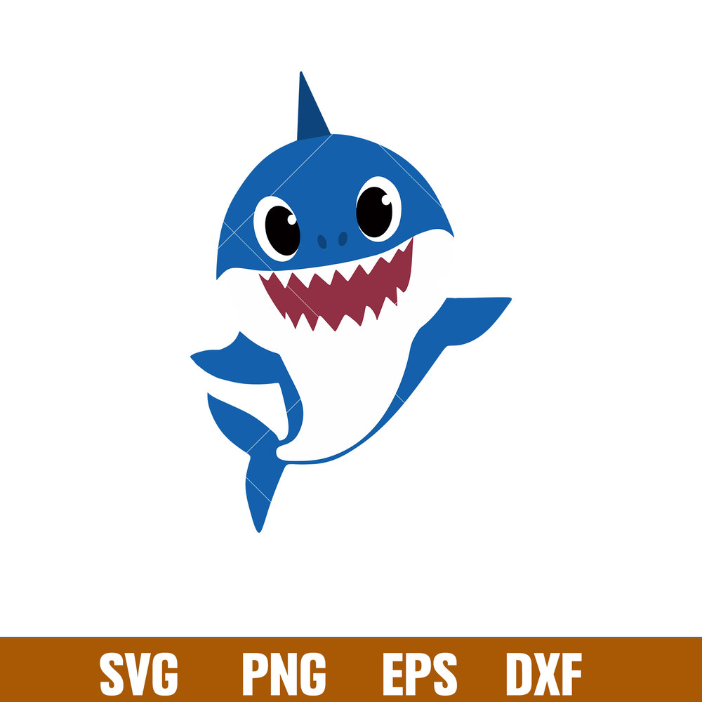 Baby Shark Png, Shark Family Png, Ocean Life Png, Cute Fish Png, Shark Png Digital File, BBS24.jpg