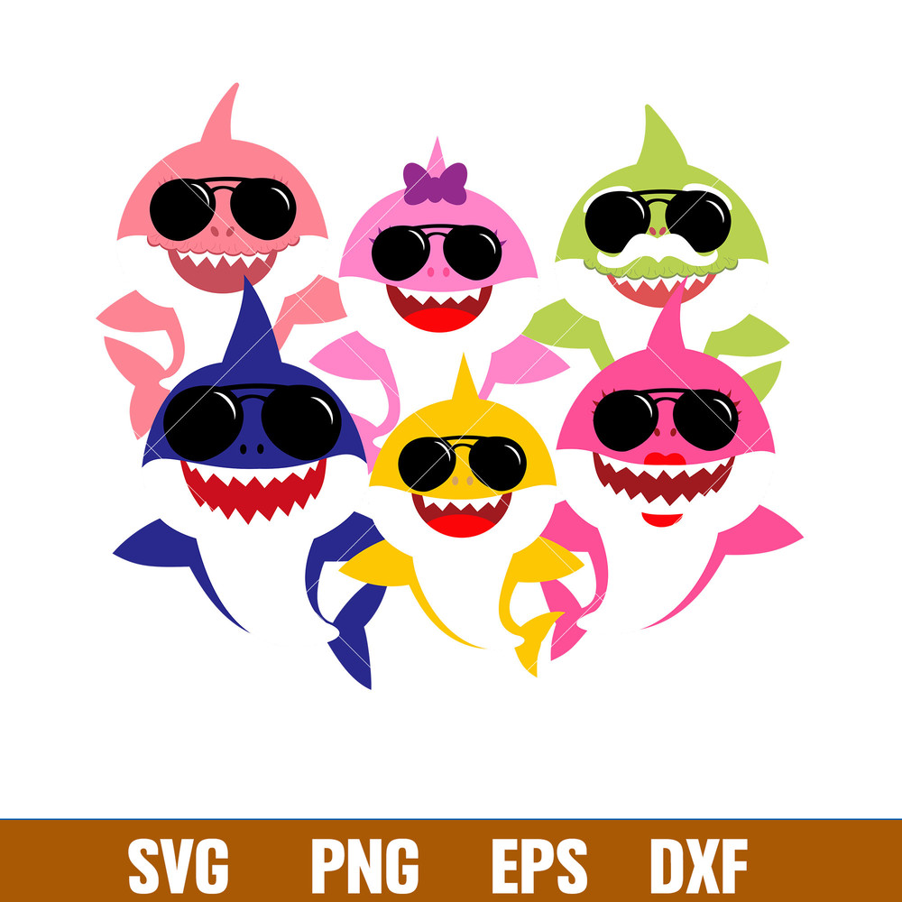 Baby Shark Png, Shark Family Png, Ocean Life Png, Cute Fish Png, Shark Png Digital File, BBS43.jpg