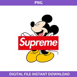 supreme mickey png, supreme brands logo png, micky mouse png, cartoon supreme png digital file