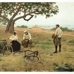 el descans dels ciclistes - ramon casas 1896 - cross stitch pattern counted vintage pdf - 111-148