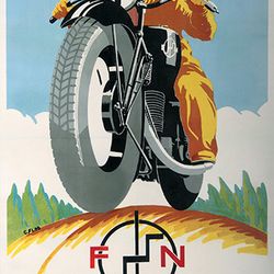 fn motorcycle - cross stitch pattern counted vintage pdf - 111-158