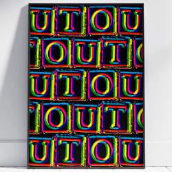 Colorful Abstract Lettering Wall Art  Graffiti Painting by Stainles