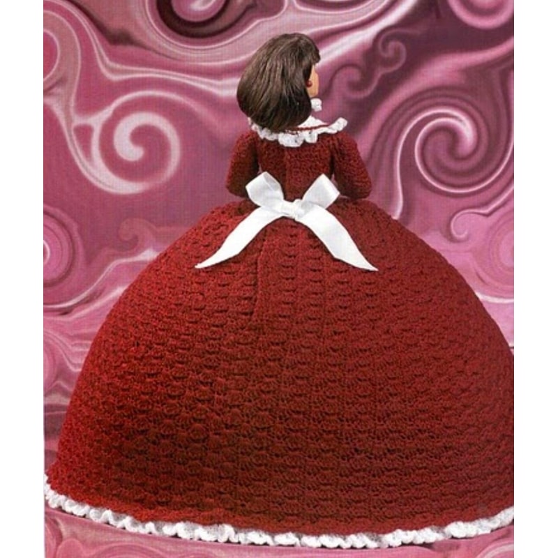 Fashion doll Barbie Red dress crochet vintage pattern1.jpg