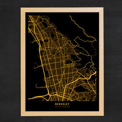 Berkeley City Map, City of Berkeley - United States Map Poster