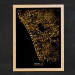 Carlsbad City Map, City of Carlsbad - United States Map Poster