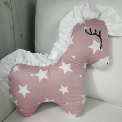 Personalization horse, 1st birthday gift ideas for girl, horse baby items, horse nursery decor, pink horse toy, pony toy