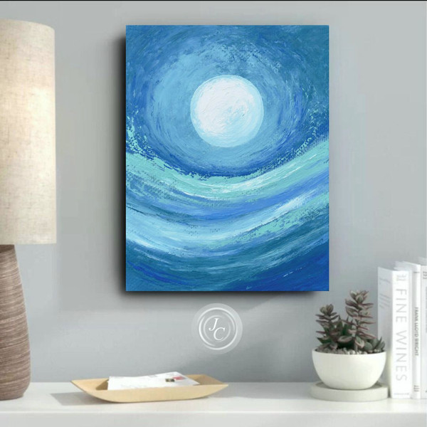 full-moon-landscape-oil-painting-abstract-art-moonlit-night-original-artwork