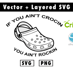 if you ain't crocin' you ain't rockin' svg & png files for cricut machine , anime svg , manga svg , goku svg