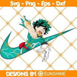 Izuku Midoriya x Nike Svg, Logo Nike Anime  SVG, Deku My Hero Academia Svg, Japanese Manga Anime Svg, File For Cricut
