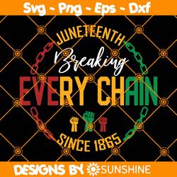 Juneteenth Breaking Every Chain Svg, Since 1865 Svg, Black History Svg, Freedom Juneteenth Svg, Freedom Day Svg
