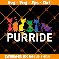 Pride Cat Colorful LGBT Purride Svg, Happy Purride Svg, Gay Pride Purride Svg, Cat With LGBT, Cat Lover Svg