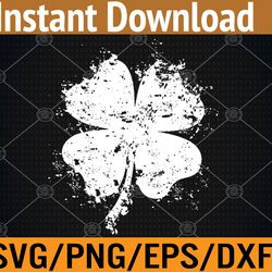 st patrick's day distressed shamrock svg, eps, png, dxf, digital download