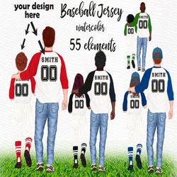 baseball jersey clipart: "father's day clipart" daddy clipart watercolor clipart man clipart best dad clipart father and