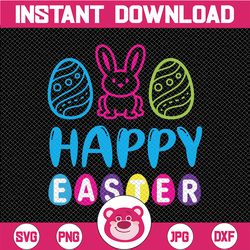 happy easter svg, easter bunny svg, easter cut files, bunny ears svg, happy easter shirt design, fun kids shirt svg, cri