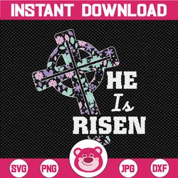 he is risen svg, he is risen cut file in svg, dxf, png, he is risen cut file for silhouette, cricut, jesus easter svg, j