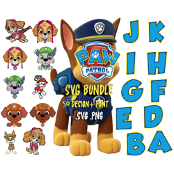 50 file & font paw patrol bundle svg