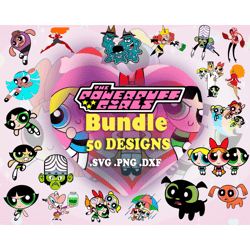 50 designs powerpuff girls bundle svg