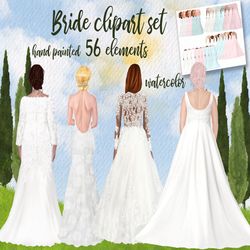 bride clipart: "wedding dress clipart" plus size bridal dresses plus size brides bride illustration curvy bride clipart