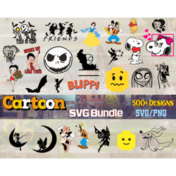 500 designs cartoon svg bundle