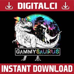 gammy saurus funny dino tie dye bandana mother's day happy mother's day png sublimation design