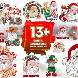 13 files santa christmas svg sublimation bundle, christmas svg, santa svg, santa png, santa sublimation, santa bundle