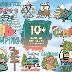 10 files camping christmas svg png bundle, christmas svg, camping christmas, vacation svg, merry christmas svg