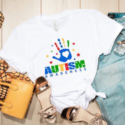Autism Handprint,Autism Awareness Shirt, Autism Advocate T-Shirt, Autism Mom Shirt, Autism Dad Shirt, Proud Autism Aunt,