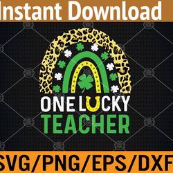 leopard shamrock teacher st patrick's day 2023 svg, eps, png, dxf, digital download