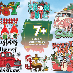 7 design christmas svg sublimation bundle, christmas svg, xmas svg, christmas sublimation