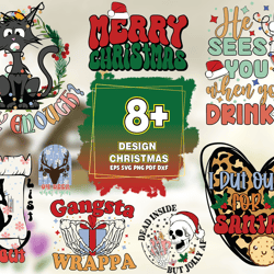 8 design christmas svg sublimation bundle, christmas svg, xmas svg, christmas cut files