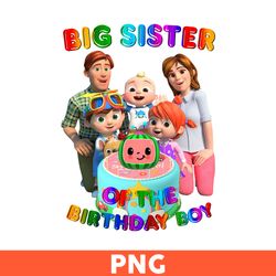 Big Sister Of The Birthday Girl Png, Cocomelon Png, Cocomelon Birthday Png, Cocomelon Family Png - Download File