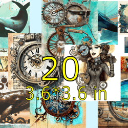 scrapbooking card set - marine steampunk -9