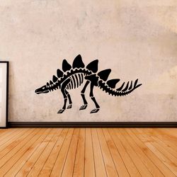 Stegosaurus Skeleton, Dinosaur Stegosaurus, Wall Sticker Vinyl Decal Mural Art Decor