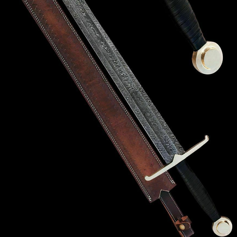 Custom handmade hand forged damascus steel viking cambat sword near me in floridajpg