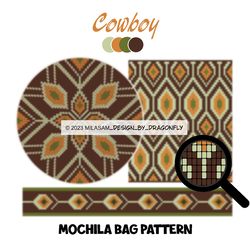 PATTERN: Tapestry crochet bag / wayuu mochila bag / Cowboy 1
