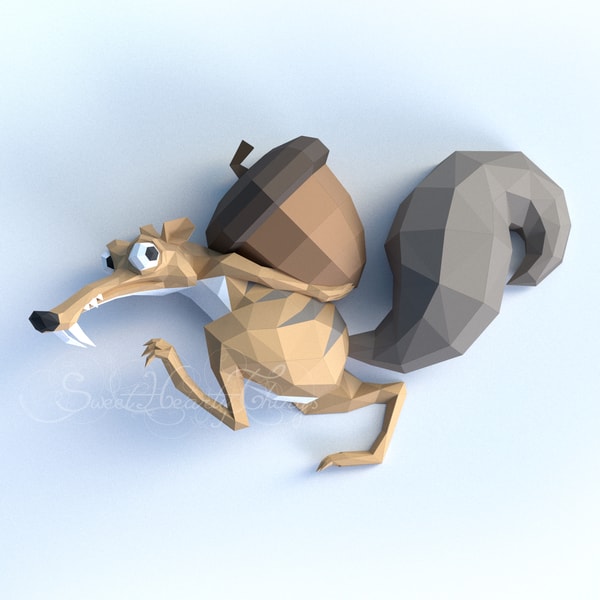 Scrat Design 3d Papercraft Scrat Wall Sculpture PDF SVG DXF Templates | Inspire Uplift