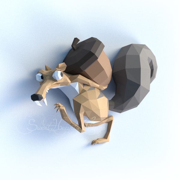 Scrat Design 3d Papercraft Scrat Wall Sculpture PDF SVG DXF Templates | Inspire Uplift