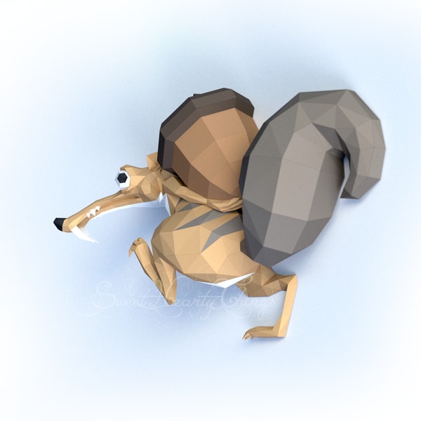 Scrat Design 3d Papercraft Scrat Wall Sculpture PDF SVG DXF Templates | Inspire Uplift