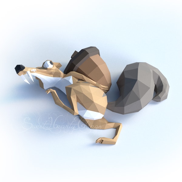 Scrat Design 3d Papercraft Scrat Wall Sculpture PDF SVG DXF Templates | Inspire Uplift