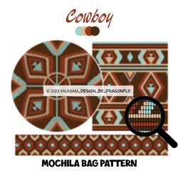PATTERN: Tapestry crochet bag / wayuu mochila bag / Cowboy 2