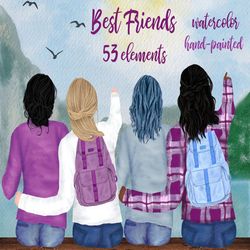 girls clipart: "best friend clipart" planner girl mug designs lake landscape besties clipart backpack clipart hairstyles