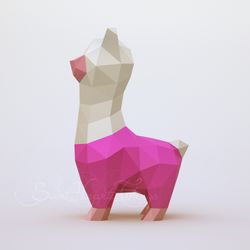 3d Papercraft Little Alpaca PDF DXF Templates