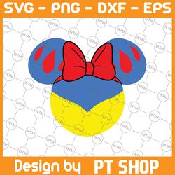 snow white mouse ears svg, snow white svg, eps, dxf, png cutfiles for cricut silhouette cameo, snow white mickey ears sv