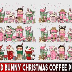 bad bunny christmas coffee bundle png , mega bad bunny christmas coffee png , for cricut, silhouette, digital, file cut