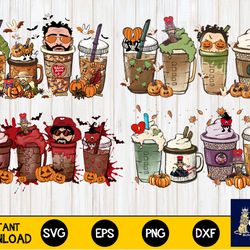 bad bunny halloween coffe bundle png, bundle halloween png , silhouette, digital , instant download