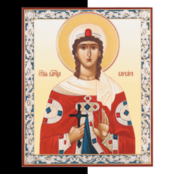 The Great Martyr Barbara of Heliopolis | Inspirational Icon Decor| Size: 5 1/4"x4 1/2"