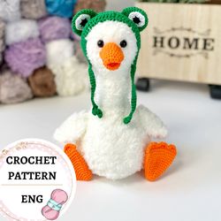 Crochet Goose pattern in English. Amigurumi Easter goose pattern PDF. Crochet cute Duck pattern. Amigurumi stuff toys