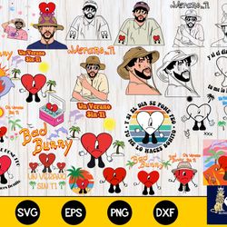 80 file bad bunny bundle svg, unverano sin ti svg, unverano sin ti svg , for cricut, silhouette, digital, file cut